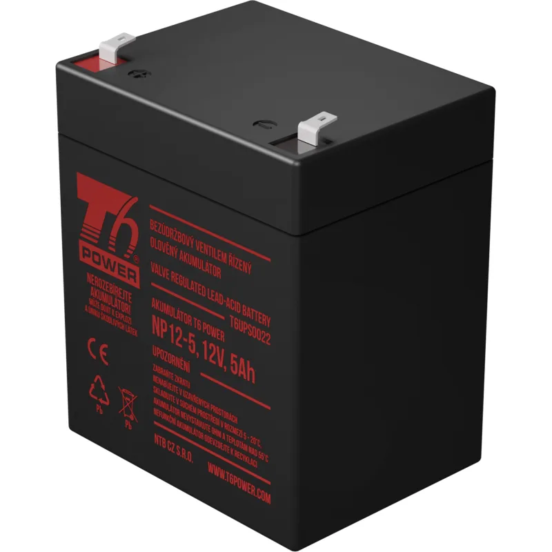 Akumulátor T6 Power NP12-5, 12V, 5Ah, F1 T6UPS0022