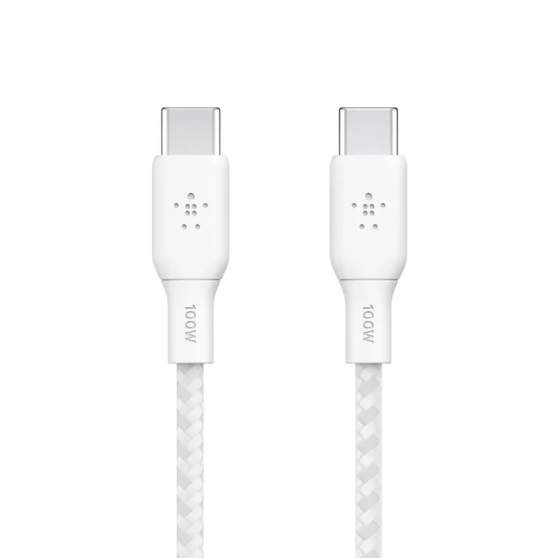 Belkin kábel Boost Charge Double-Braided USB-C to USB-C 100W 3m - White…