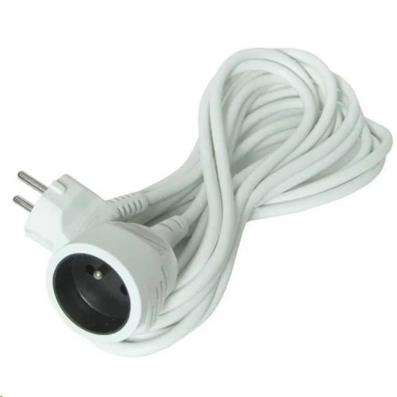 Solight prodlužovací kabel - spojka, 1 zásuvka, bílá, 7m PS15