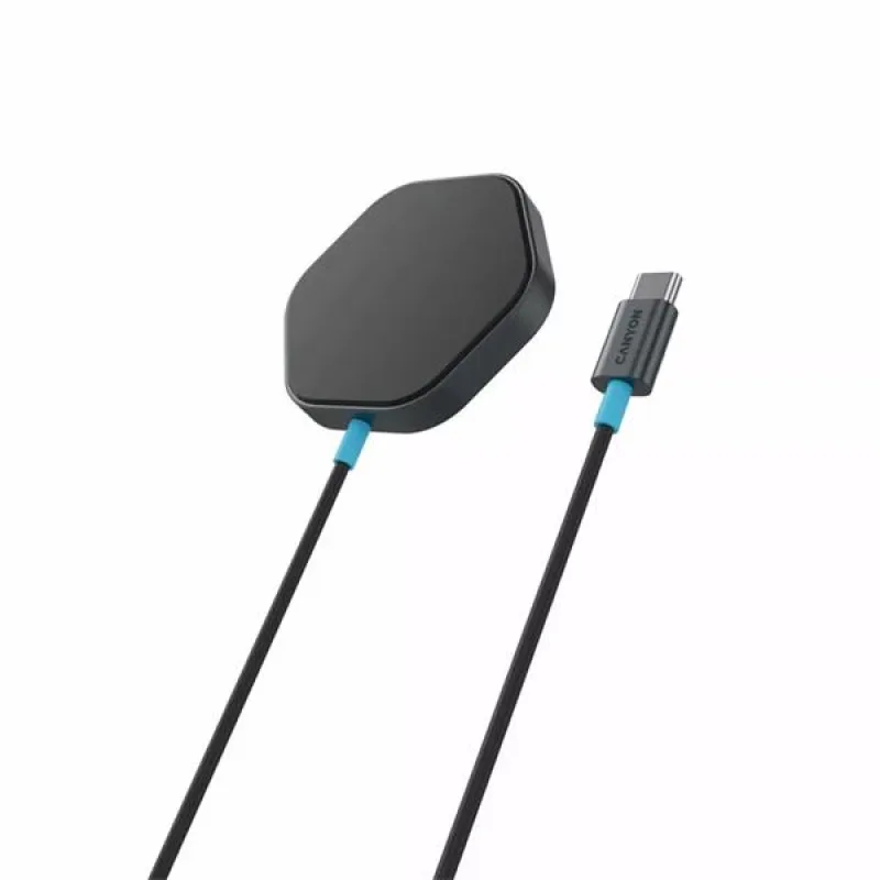 Canyon Hexagon 110, magnetická bezdrôtová nabíjačka, výkon 15W, čierna…