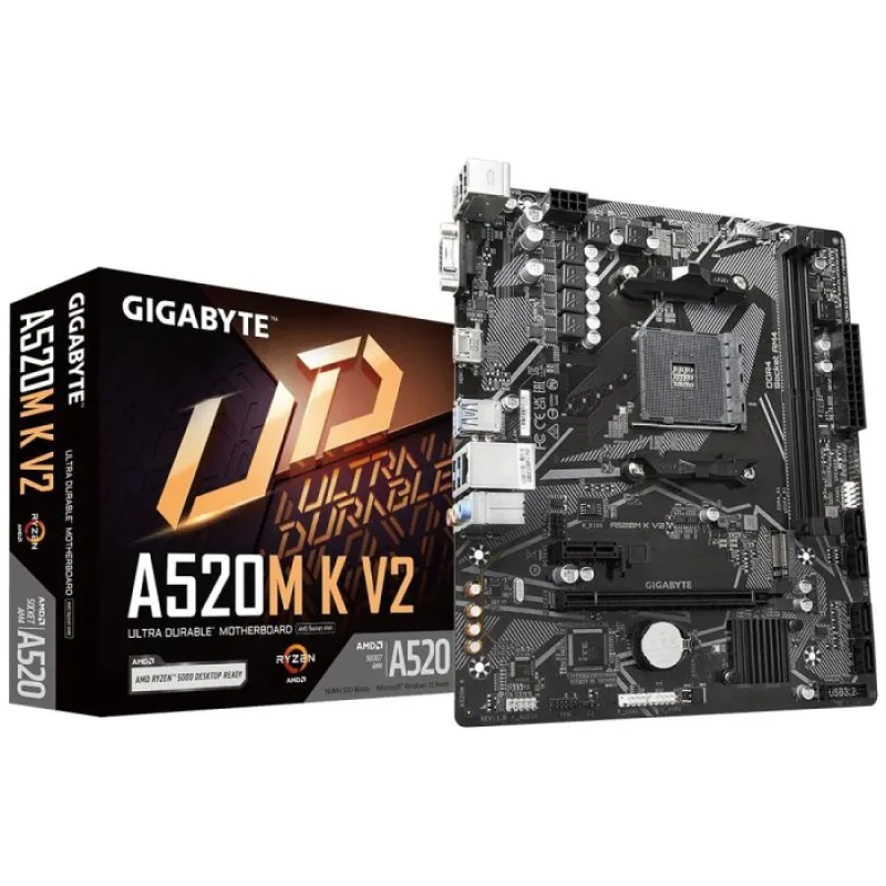 GIGABYTE MB Sc AM4 A520M K V2, AMD A520M, 2xDDR4, 1xHDMI, 1xVGA, …