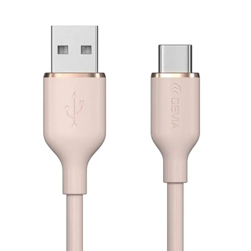 Devia kábel USB-A to USB-C Jelly Series Silicone Cable 1.2m - Pink…