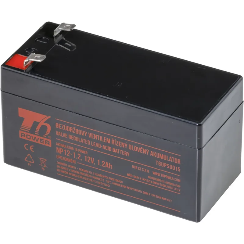 Akumulátor T6 Power NP12-1.2, 12V, 1, 2Ah, F1 T6UPS0015