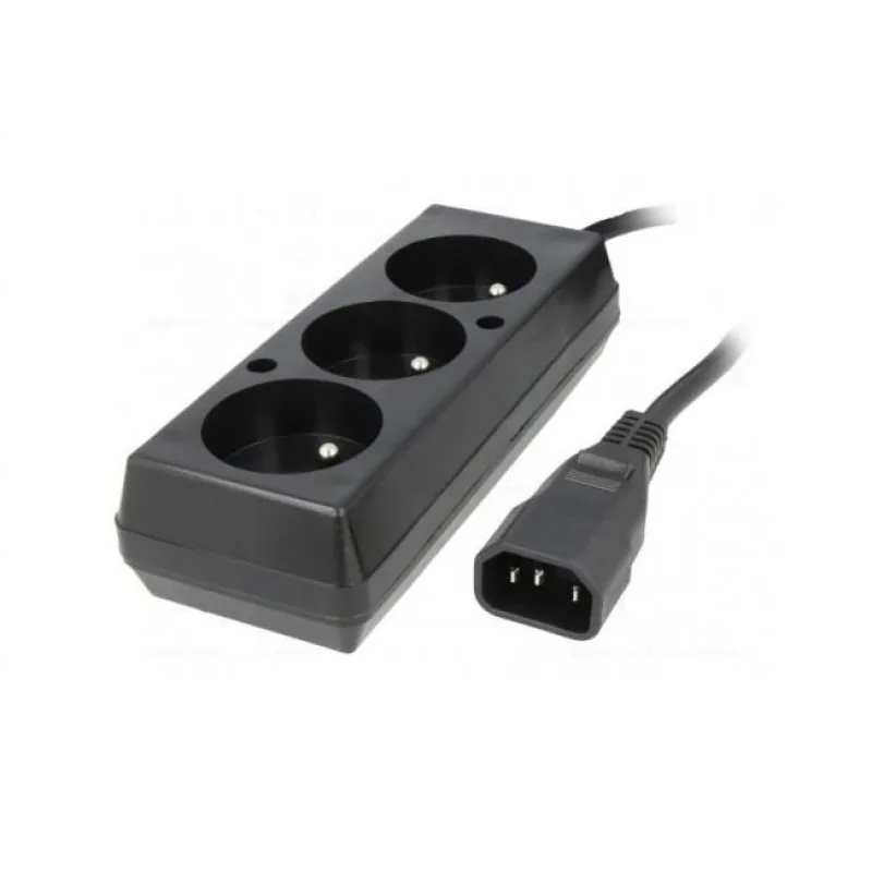 Prodlužovací přívod 3x230V pro UPS (IEC320-C14), 30cm WN217-3/07/0.3BK-3