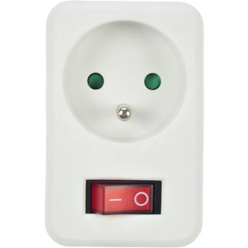Solight zásuvka, 10A, biela, vypínač P96