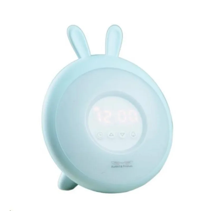 Rabbit & Friends Dětská lampička s budíkem | Modrá 8270/MOD