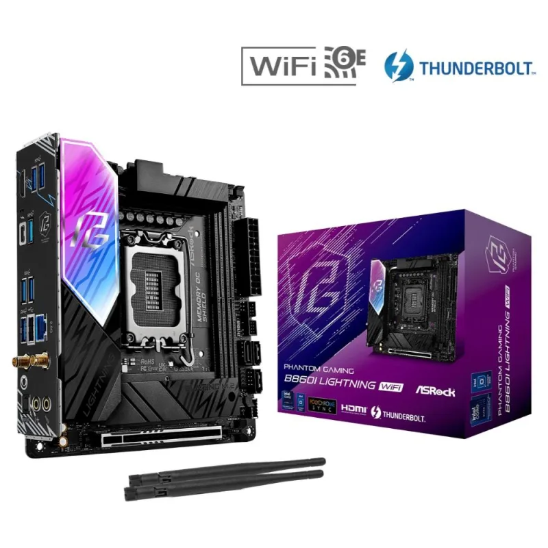 ASRock MB Sc LGA1851 B860I LIGHTNING WIFI, Intel B860, 2xDDR5, …