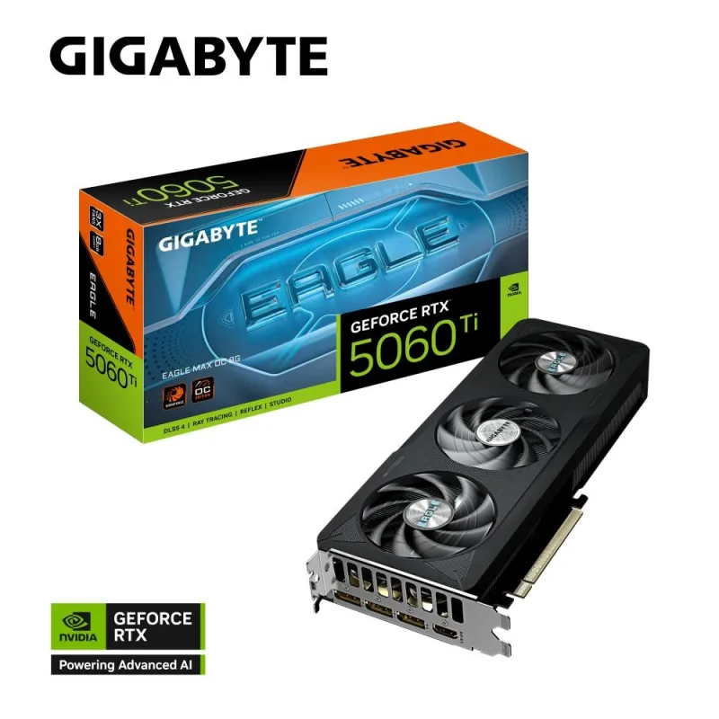 GIGABYTE VGA NVIDIA GeForce RTX 5060 Ti EAGLE MAX OC 8G, 8G GDDR7, 3xDP…