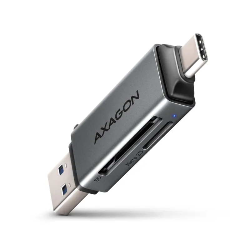 AXAGON CRE-DAC, USB-C + USB-A, 5 Gb/s - MINI čítačka kariet, 2 sloty &…