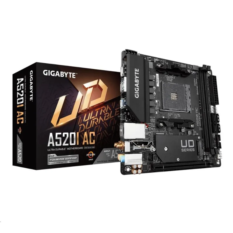 GIGABYTE MB Sc AM4 A520I AC, AMD A520, 2xDDR4, 1xDP, 2xHDMI, WI-FI, …