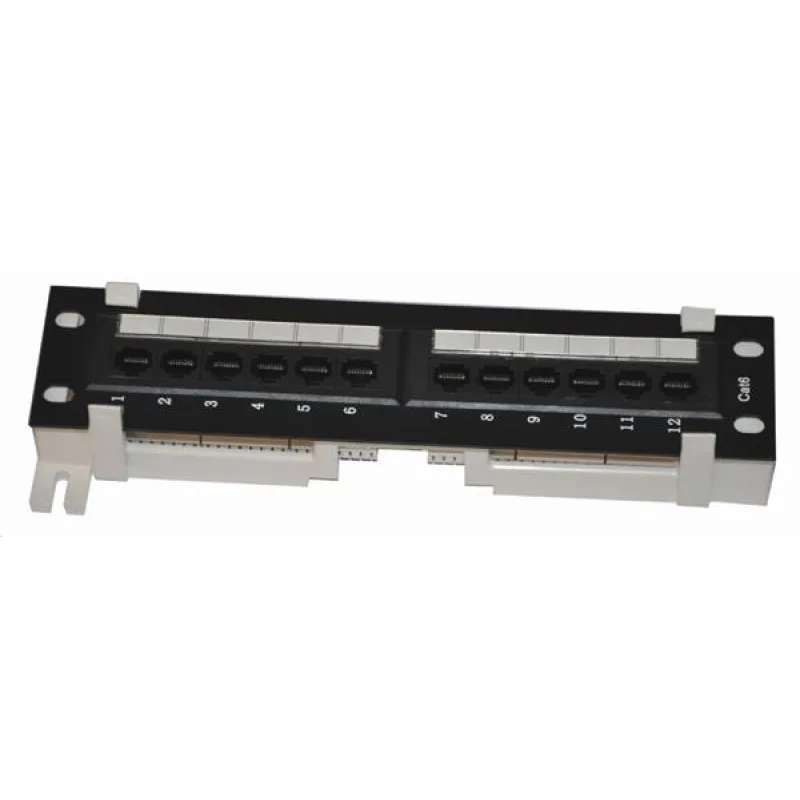 CNS 10" patch panel 12port Cat6, UTP, blok 110, 1U, černy 4062