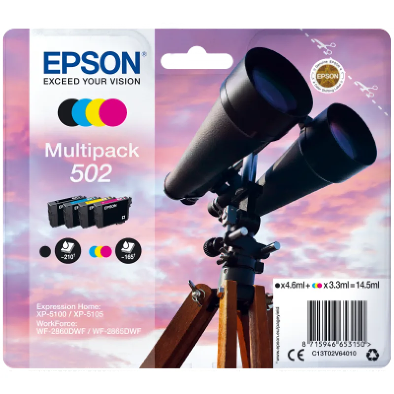EPSON multipack 4 farby, 502 Ink, štandard C13T02V64010