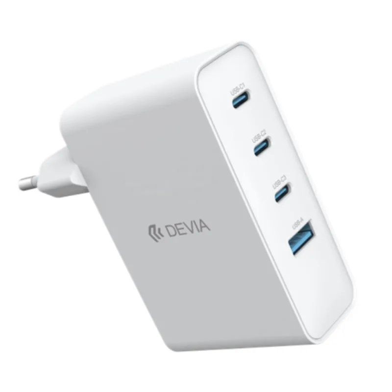 Devia sieťová nabíjačka Extreme Speed GaN PD 3x USB-C/USB-A 100W - White…