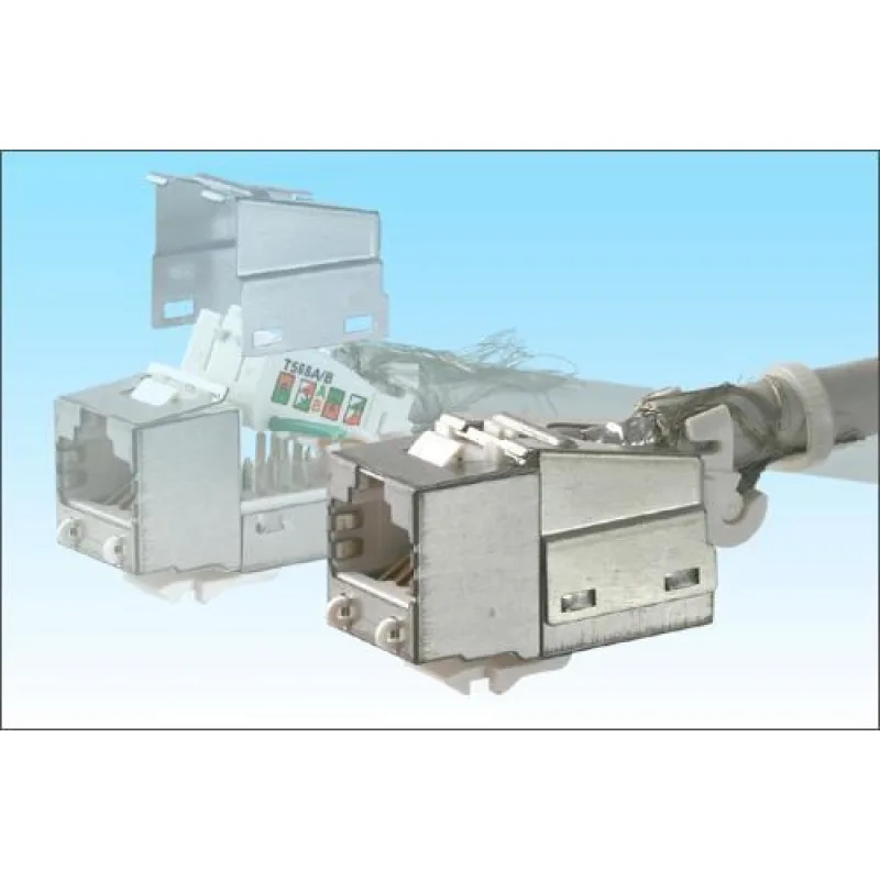 Keystone LEXI-Net Cat6A, STP, samozářezový, stříbrný s vyvazovacím…