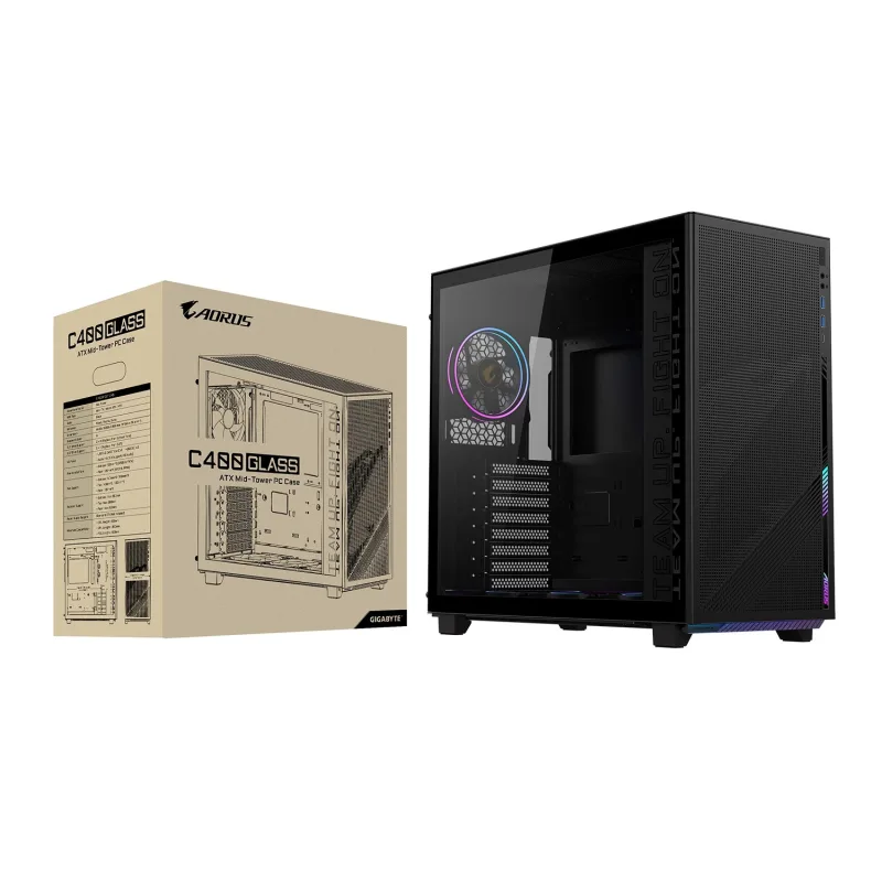 GIGABYTE AORUS C400 GLASS/ Midi Tower/ Transpar./ Čierna GB-AC400G
