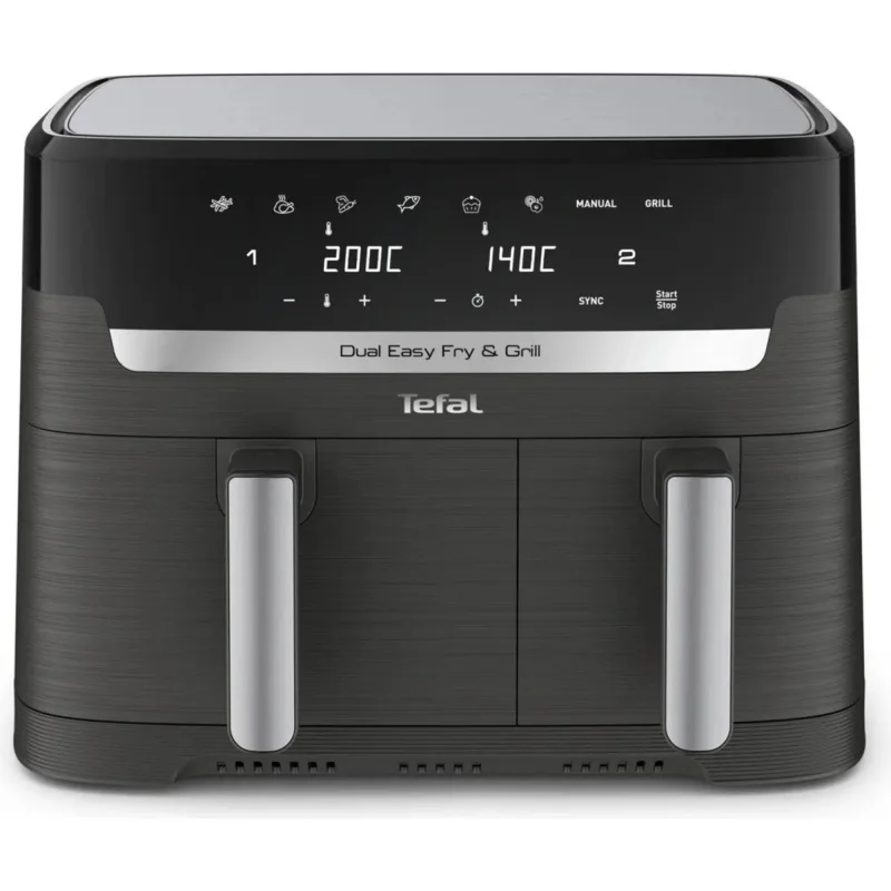 Tefal Dual Easy Fry & Grill 2v1 Horkovzdušná fritéza, Černá EY905B10