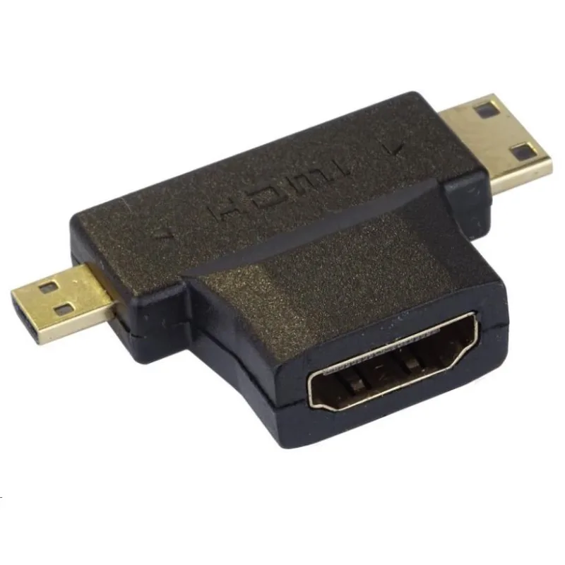 Adaptér PremiumCord HDMI na mini HDMI typu C a micro HDMI typu D kphdma-17