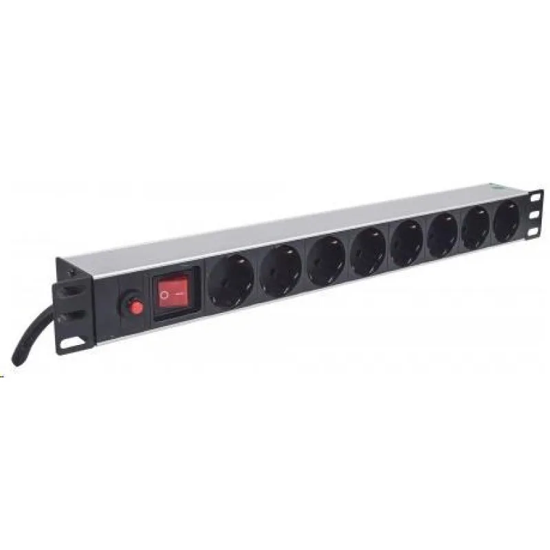 Intellinet 19" 1U Rackmount 8-Way Power Strip - nemecký typ, distribučný…