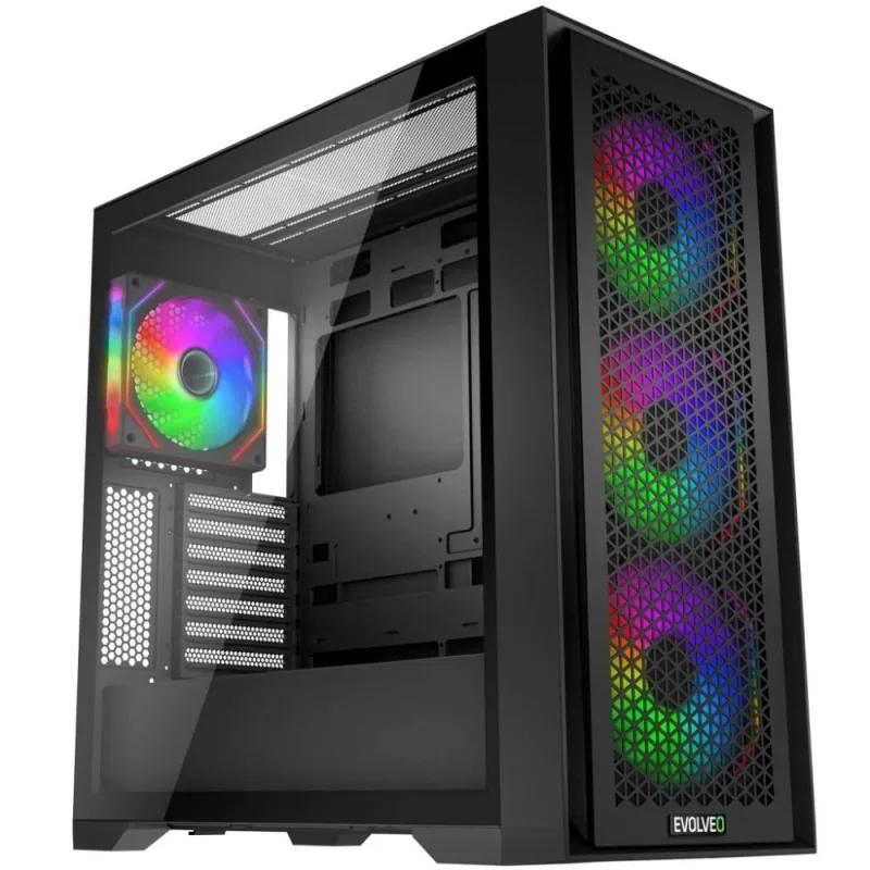 EVOLVEO Rhino, eATX/ ATX/ 4x ARGB/ bočnice sklo/ mesh RHINO-BK-4