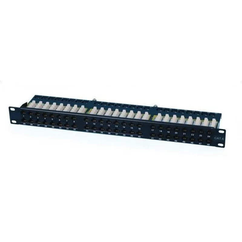 OXnet 19" patch panel 48port Cat6, UTP, blok UNI 110, vyväz. lišta, 1U…