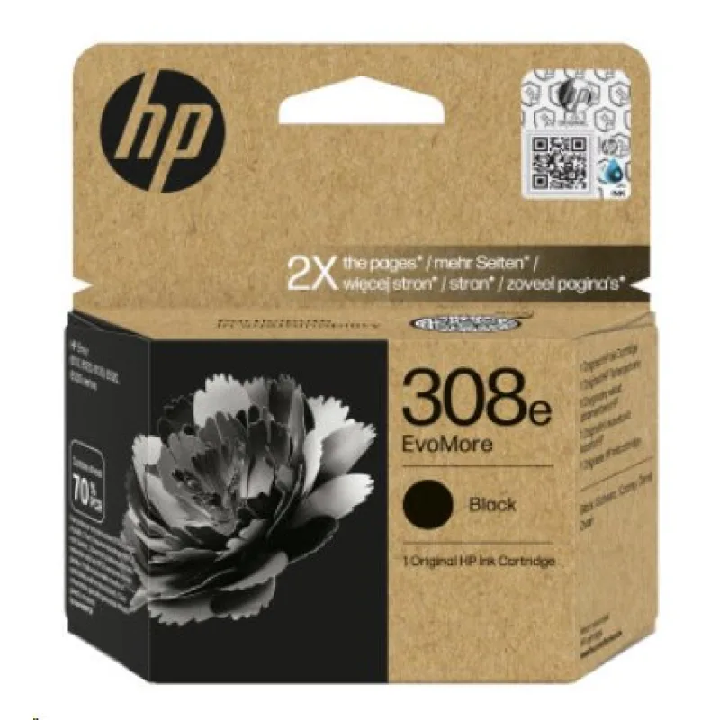 HP/Ink 308e EvoMore BK Original Ink Cart 7FP22UE#CE1
