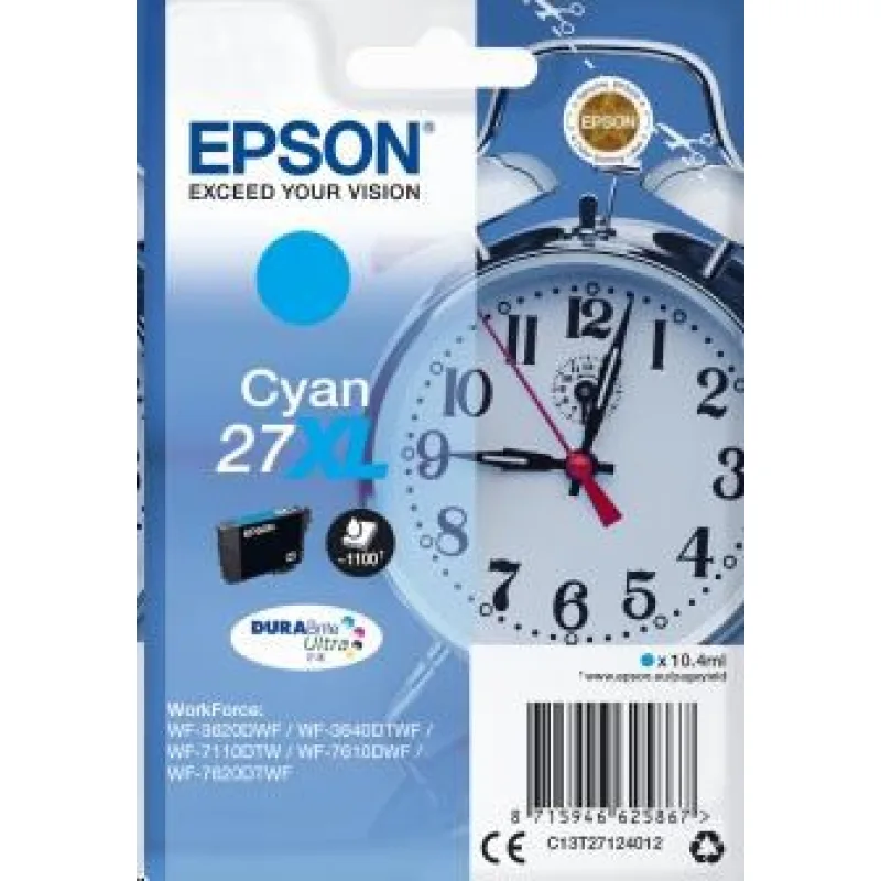 Atramentová tyčinka EPSON Singlepack "Alarm clock" Cyan 27XL DURABrite…