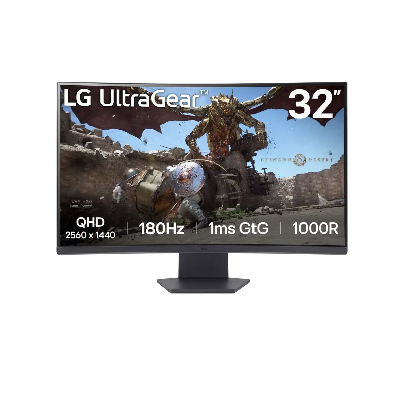 LG UltraGear/ 32GS60QC-B/ 32"/ VA/ QHD/ 180Hz/ 1ms/ Black/ 2R 32GS60QC-B…