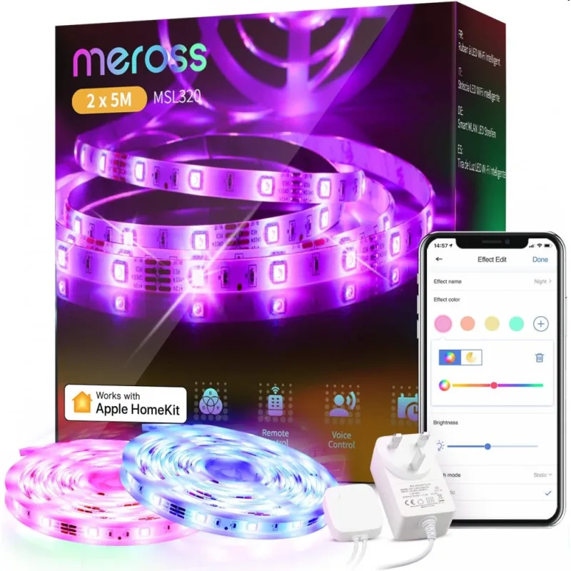 Meross Smart WiFi LED Pasik s RGB (2x5m = 10 meter) MSL320CHK(EU)-10M