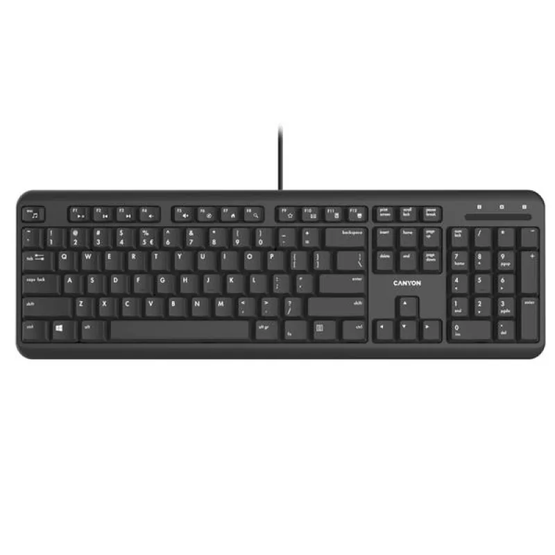 Canyon HKB-20, klávesnica, USB, séria Velvet Tread - tichá 104 kláv, 13…