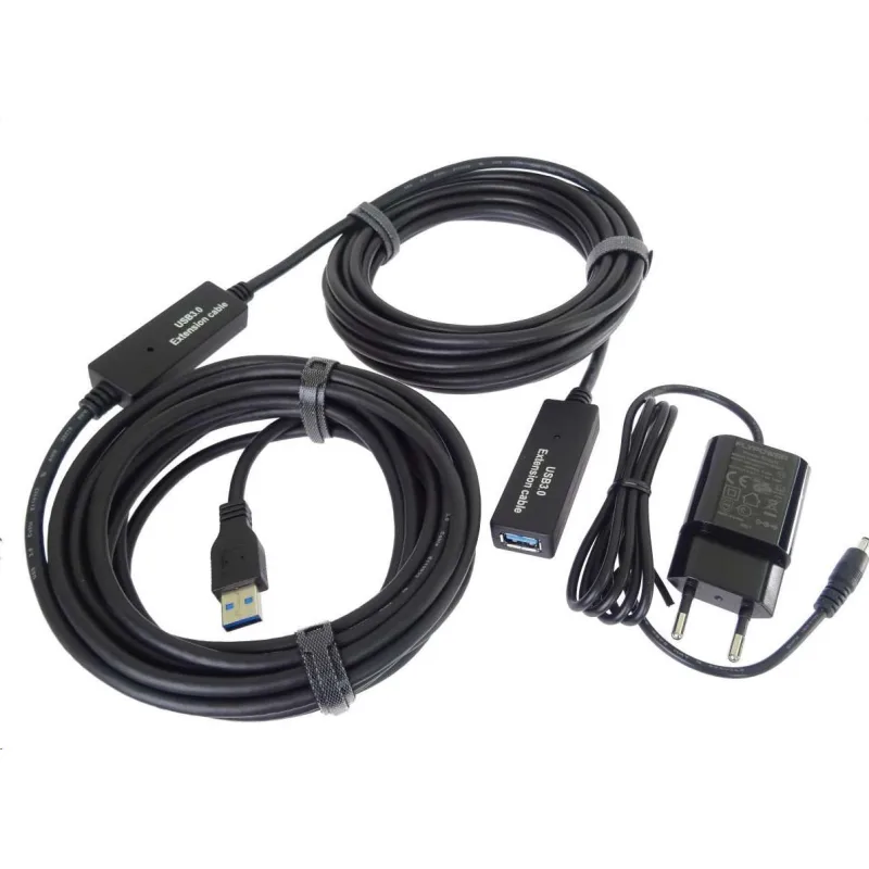PremiumCord USB 3.0 opakovač a predlžovací kábel A/ M-A/ F 10 m ku3rep10