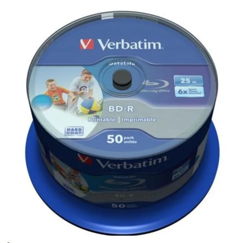 VERBATIM BD-R SL Datalife (50-pack)Blu-Ray/ Spindle/ 6x/ 25GB Wide…