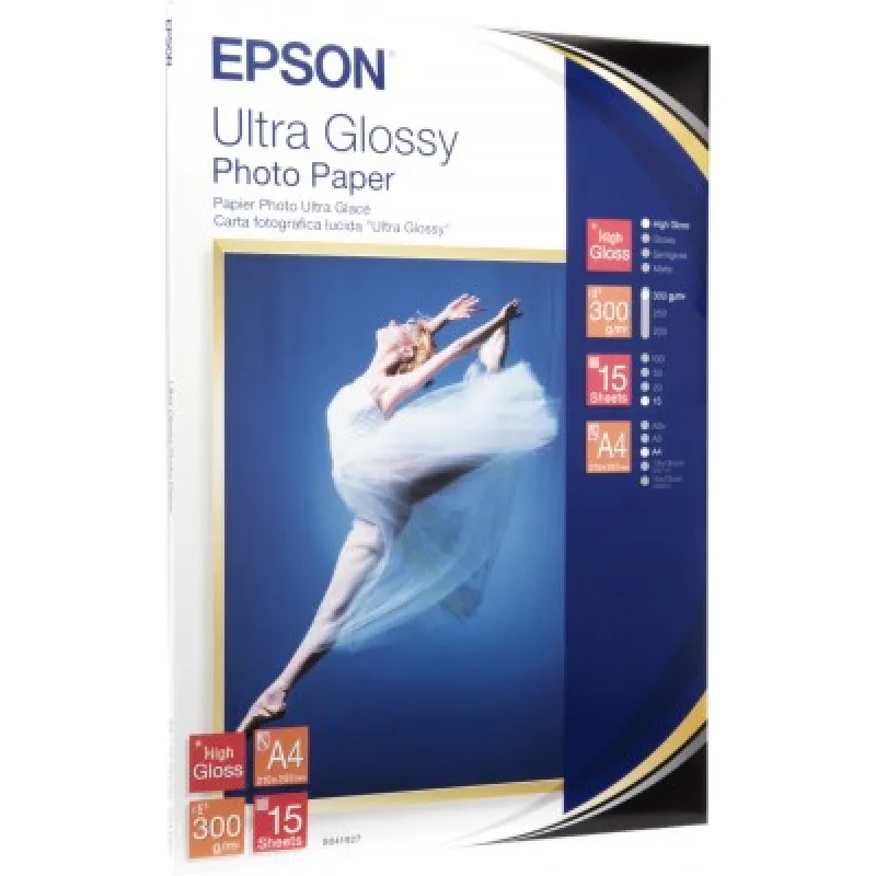 Papier EPSON A4 Ultra Glossy Photo (15 listov), 300 g/ m2 C13S041927