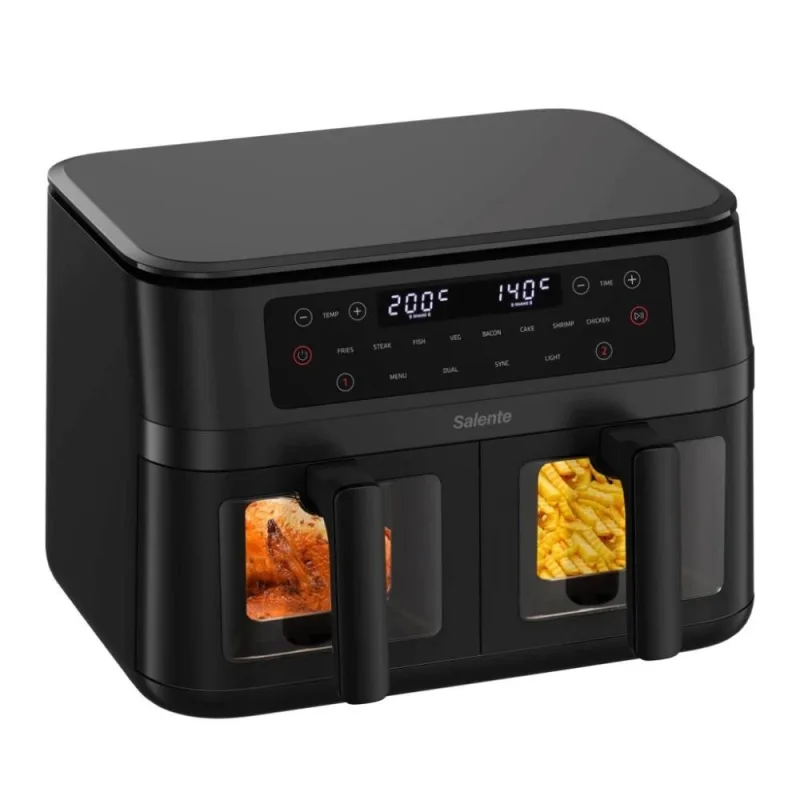 Salente DoubleAir, duálna teplovzdušná fritéza, 11 l, čierna DOUBLEAIR-BK