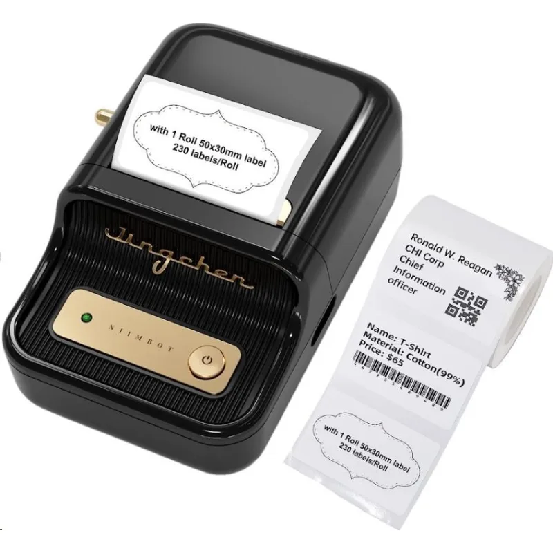 Niimbot Tiskárna štítků B21S Smart, černá + role štítků 210ks 1AC19051601