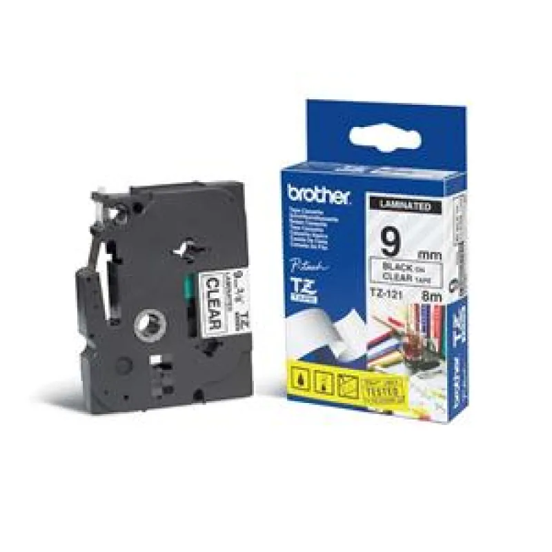 TZE-121, priesvitná/ čierna, 9mm TZE121