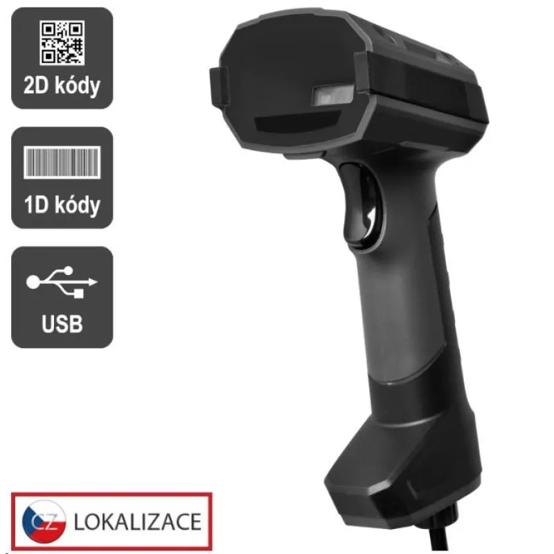 Virtuos HT-857 - CCD 2D priemyselná čítačka, USB, tmavo šedá EHE0017