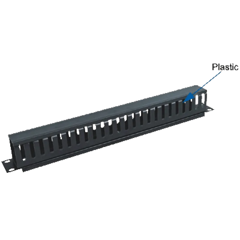 19" vyväzovací panel 1U jednostr.plast.lišta (BK) 7501