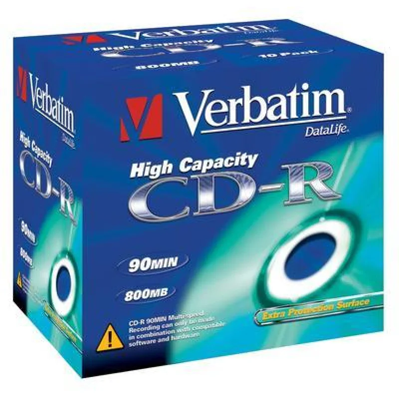VERBATIM CD-R(10-Pack)Jewel/ EP/ DL/ 40x/ 90min/ 800MB 43428
