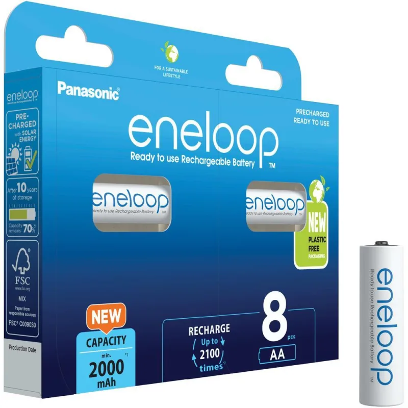 PANASONIC HR6 AA 3MCCE/ 8BE ENELOOP N, 2000 mAh (Blistr 8ks) 3MCCE/8BE