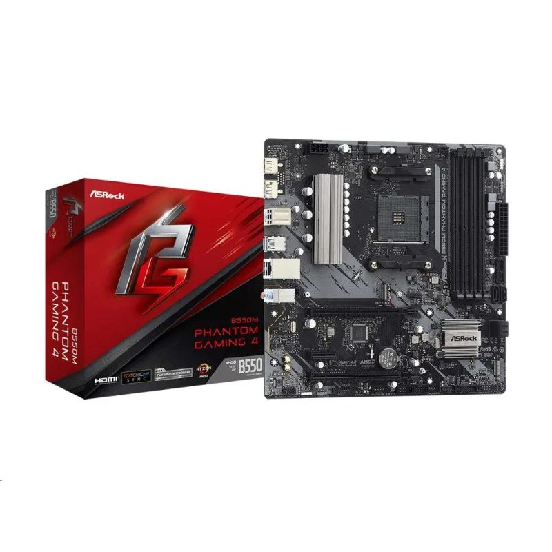 ASRock MB Sc AM4 B550M PHANTOM GAMING 4, AMD B550, 4xDDR4, 1xDP, …