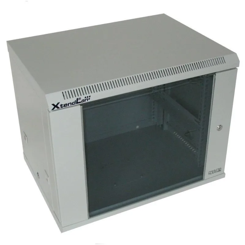XtendLan 19" nástěnný rozvaděč 9U 600x450, nosnost 60 kg, skleněné…