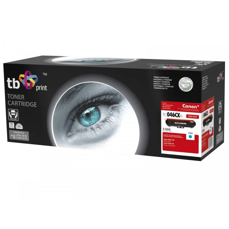 Toner TB kompatibilný s Canon TC-046CXN, Cyan, 5000, new TC-046CXN