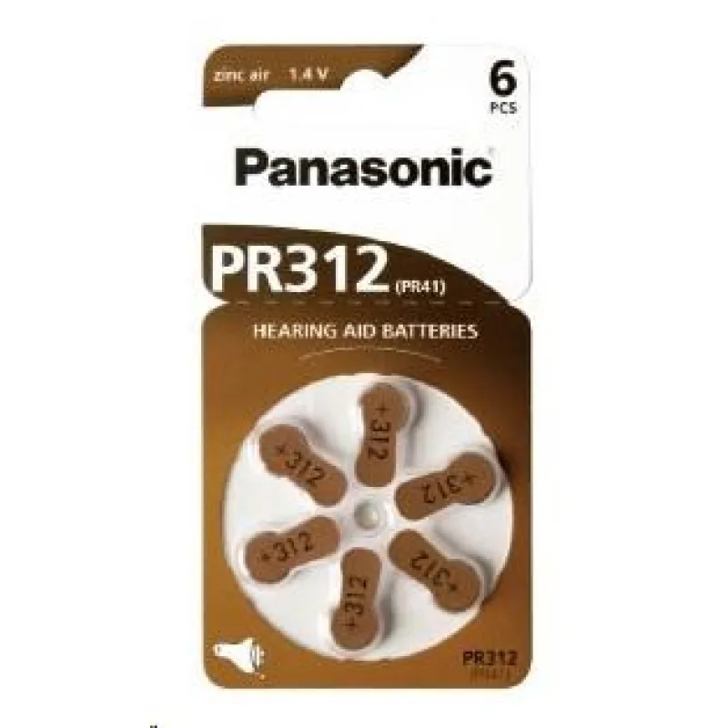 PANASONIC Zinkovzduchová baterie PR-312(41)/ 6LB AA 1, 2V (Blistr 6ks)…