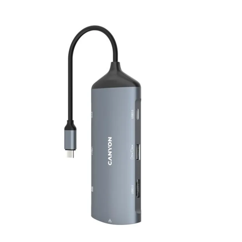 Canyon DS-15, Multiport Docking Station, 8 portov, 1xUSB-C 100W+2xUSB3.0…