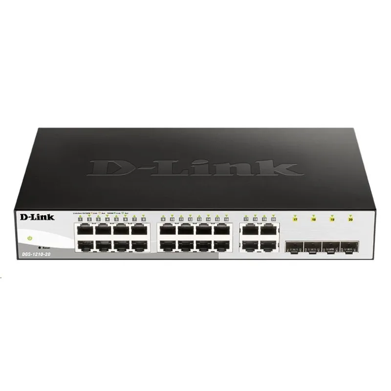 D-Link DGS-1210-20 20-portový gigabitový prepínač Smart+, 16x GbE, 4x…