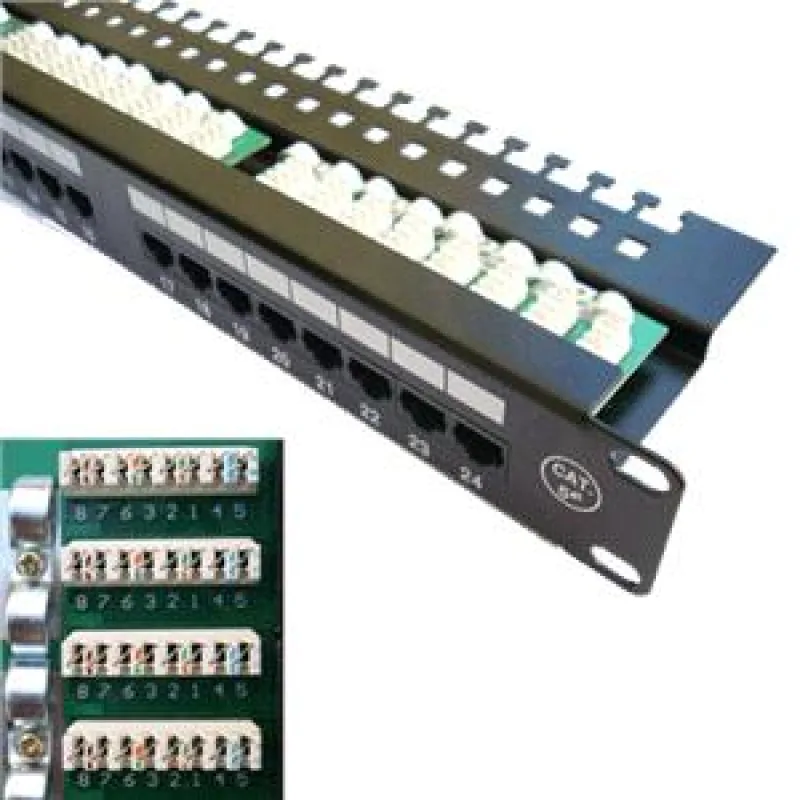 DATACOM Patch panel 24x RJ-45, Cat5e UTP, 19" s vyviazaním, horný zárez…