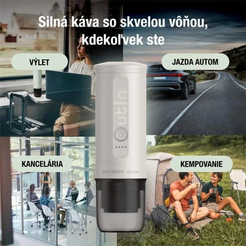 BUYDEEM OTEM-01-OW (OUTIN) prenosný nano espresso kávovar, biely OTEM-01…