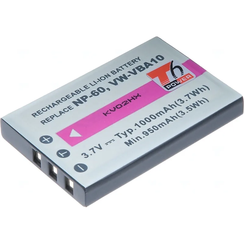 Batéria T6 Power NP-60, KLIC-5000, NP-30, LI-20B, A1812A, L1812A, L1812B,…