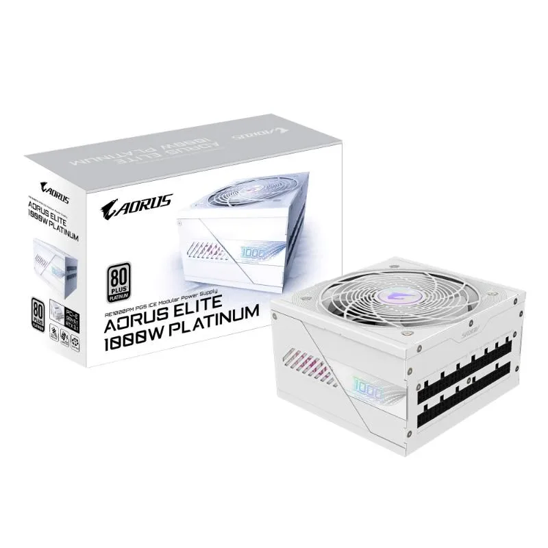 GIGABYTE zdroj AE1000PM PG5, 1000W, 80+ Platinum, 120mm fan, bílá GP…