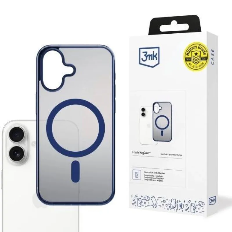 3mk ochranný kryt Frosty MagCase Blue pro Apple iPhone 17 5903108664431